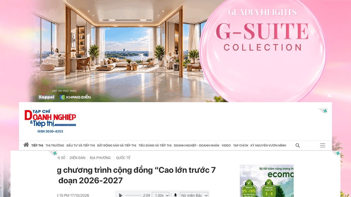 Ảnh chụp bài báo trên Doanh Nghiệp & Tiếp Thị