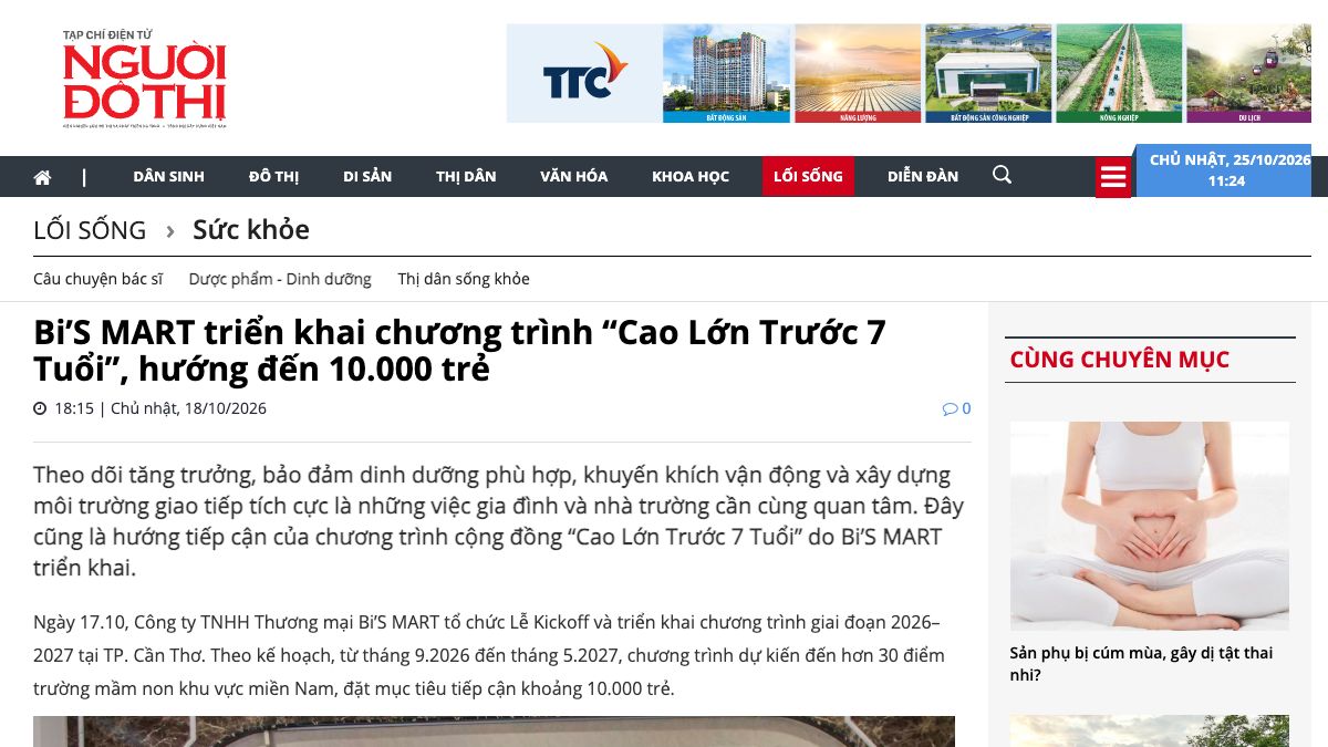 Ảnh chụp bài báo trên Tạp Chí Người Đô Thị